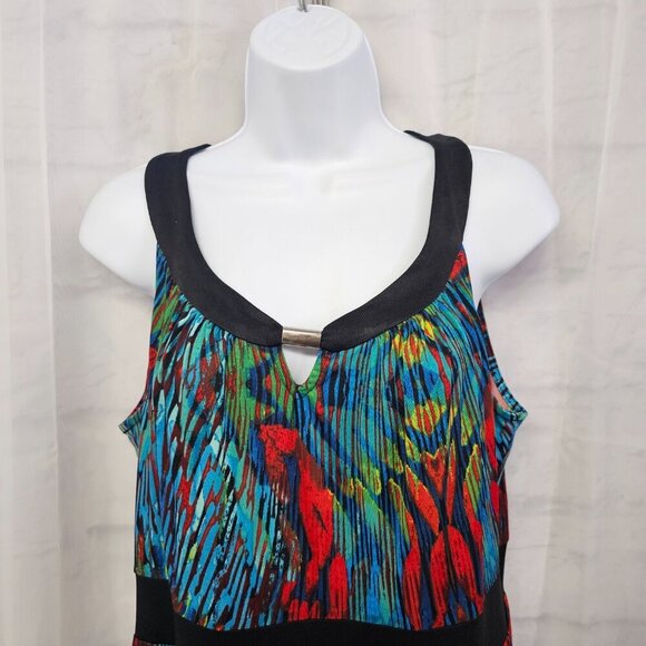 Studio JPR Dress Maxi Sleeveless Blue Grunge Boho Festival M - Picture 2 of 11